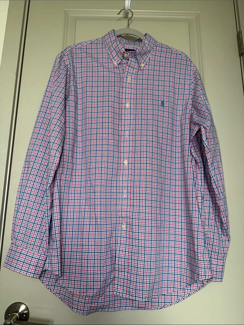 Ralph Lauren Pink and Blue Checked Button-Down Shirt in Classic Fit
